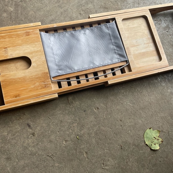 Bathtub Caddy Tray Bamboo Bath Tray Table Rack Tablet Phone Holder Shelf Desk Fa - Picture 3 of 5